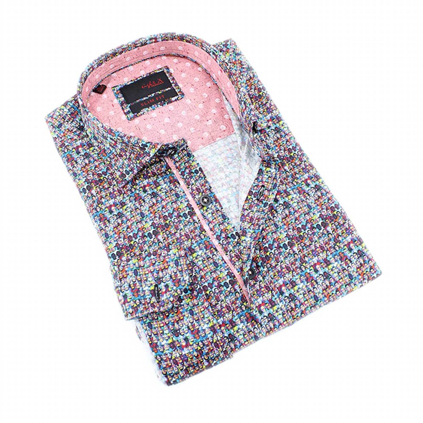 Portrait Print Button Down Shirt