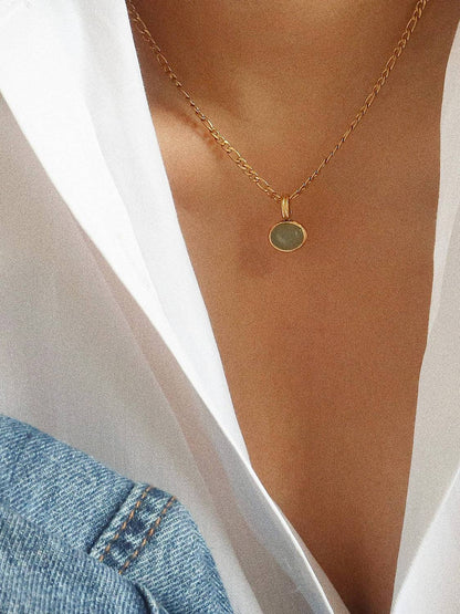 Women's Stone Pendant Chain Necklace