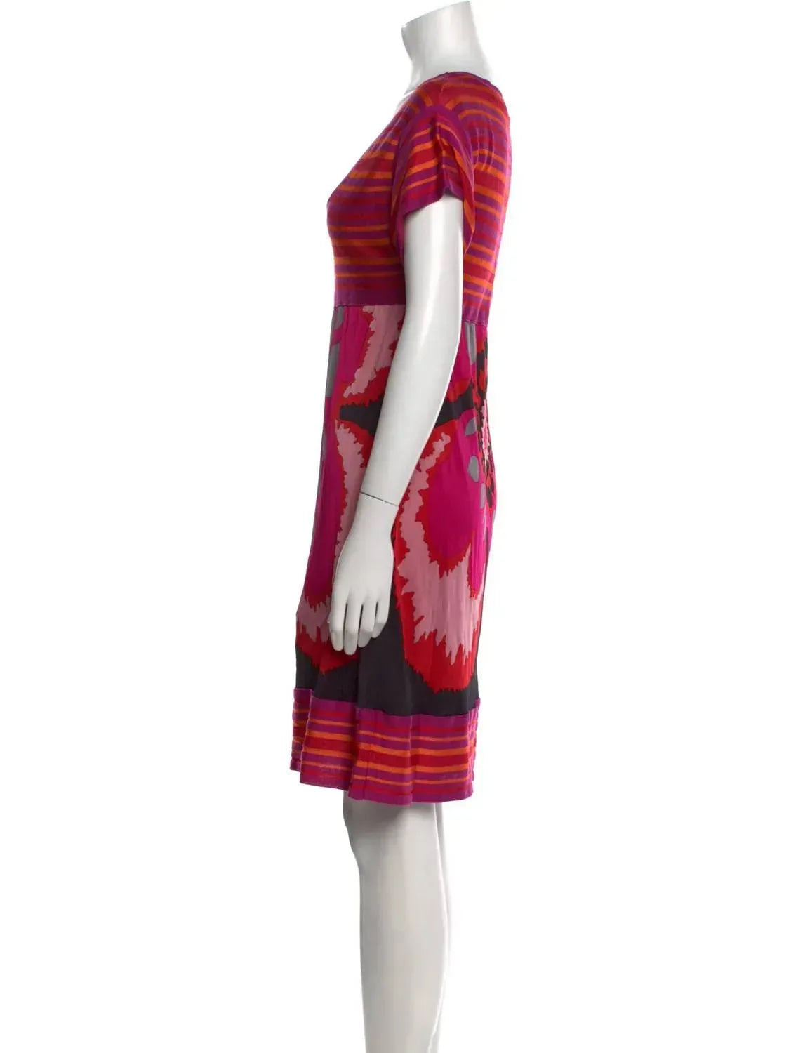 M Missoni - Floral Striped Knit Jersey Mini Dress - Rack Hunt