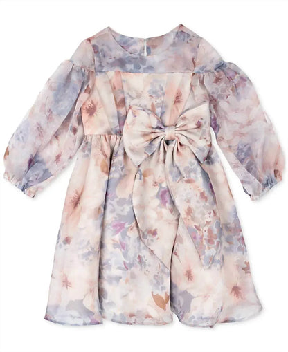 Rare Editions - Toddler & Little Girls Balloon Sleeve Floral Organza Dress - Rack Hunt