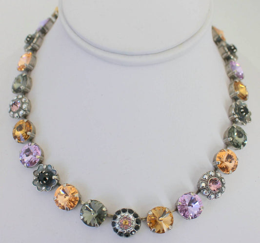 Women's Large Floral Crystal Necklace