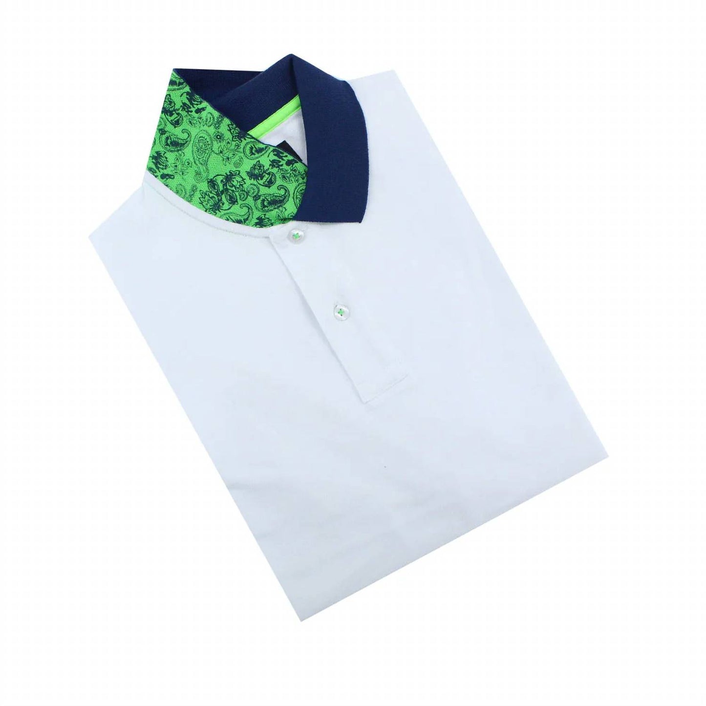 Double Sided Paisley Print Collar Polo