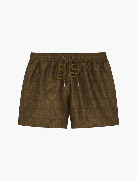 FRESCOBAL CARIOCA Men's Palmeira Rio Sport Swim Short in Dark Olive - view 2