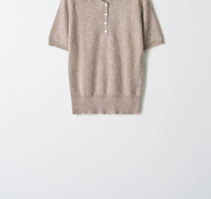 Brushed Polo Short Sleeve Top