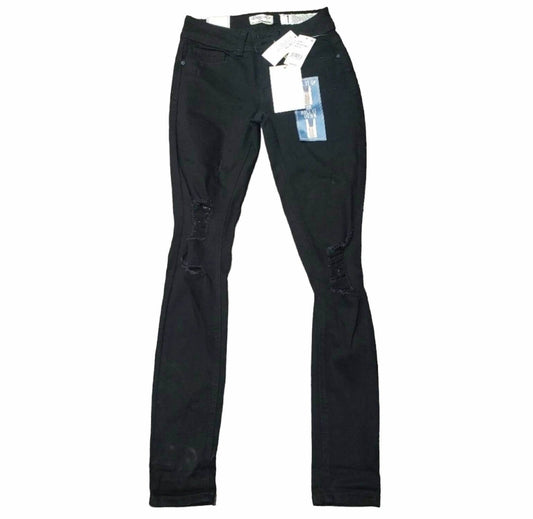 Indigo Rein - Juniors Mid Rise Ripped Ankle Skinny Jeans - Rack Hunt -