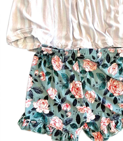 Girl's Evelyn Floral Bamboo Flutter Sleeve Tunic and Short Set