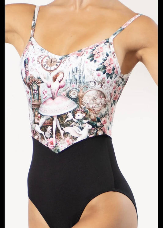 Sweet Mesh Bodice Camisole Leotard