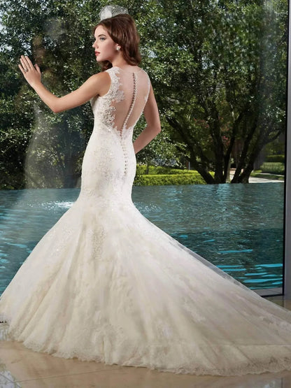 Karelina Sposa - Mermaid Trumpet Lace Dress - Rack Hunt