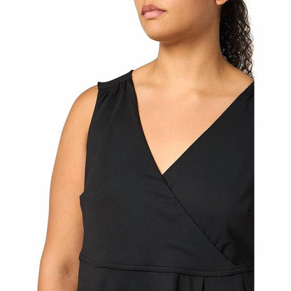 Aster Crossover Faux Wrap Mini Dress - Plus