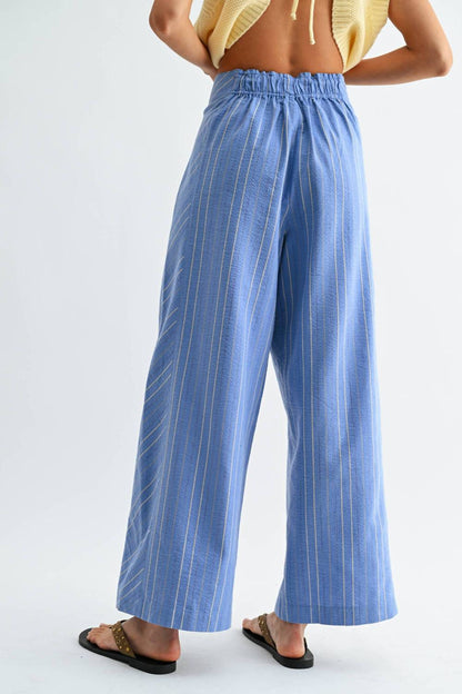 Pinstripe Wide-leg Trousers