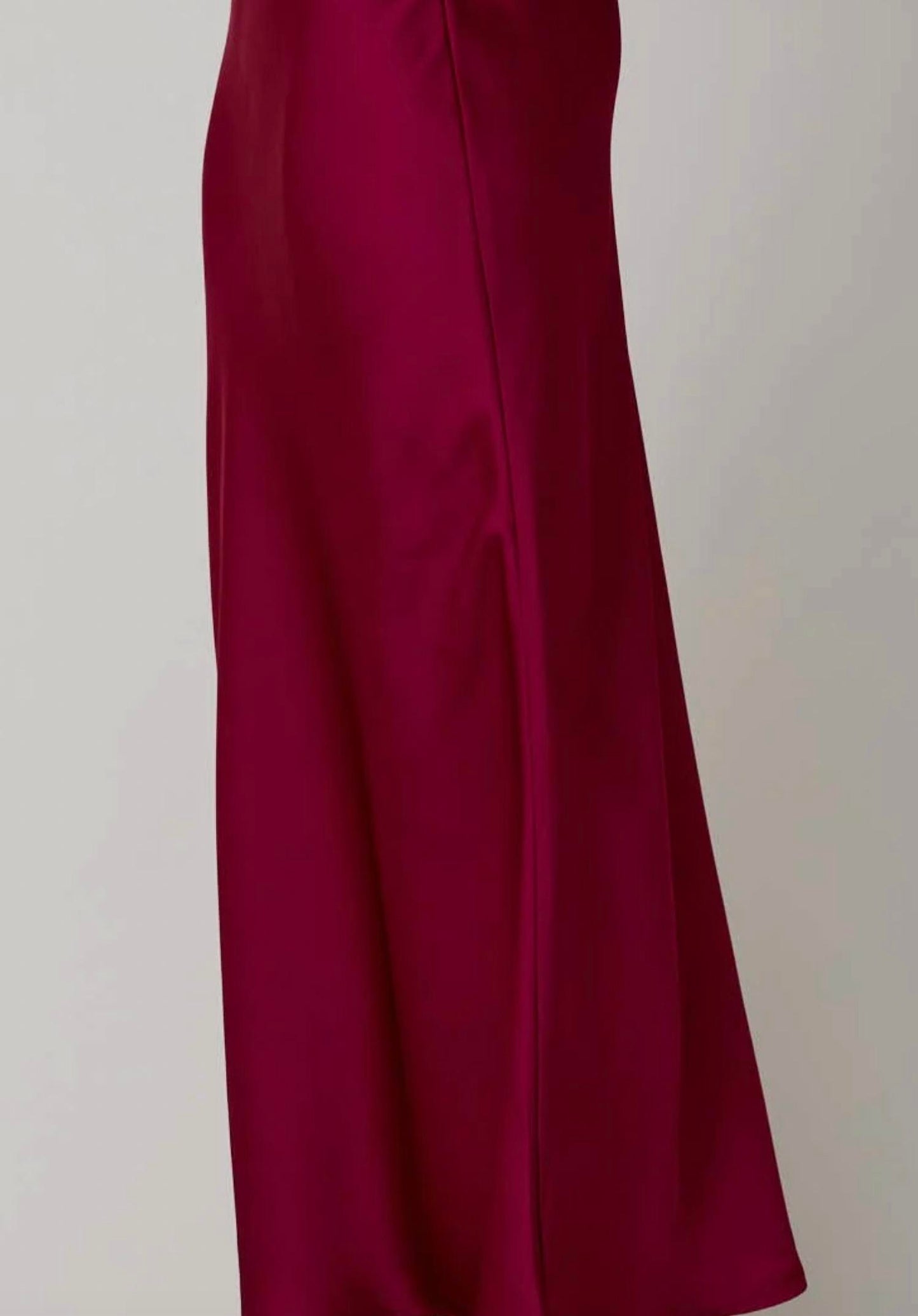 Bias Cut Satin Midi Skirt