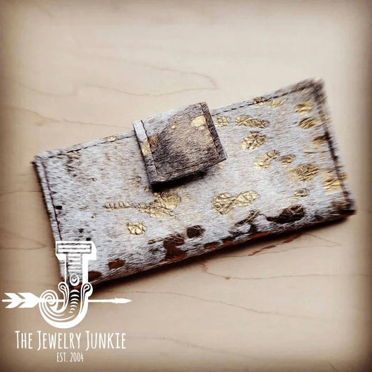 Women's Hair On Hide Leather Wallet With Snap