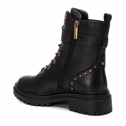 Women's Casual Leather Combat Booties