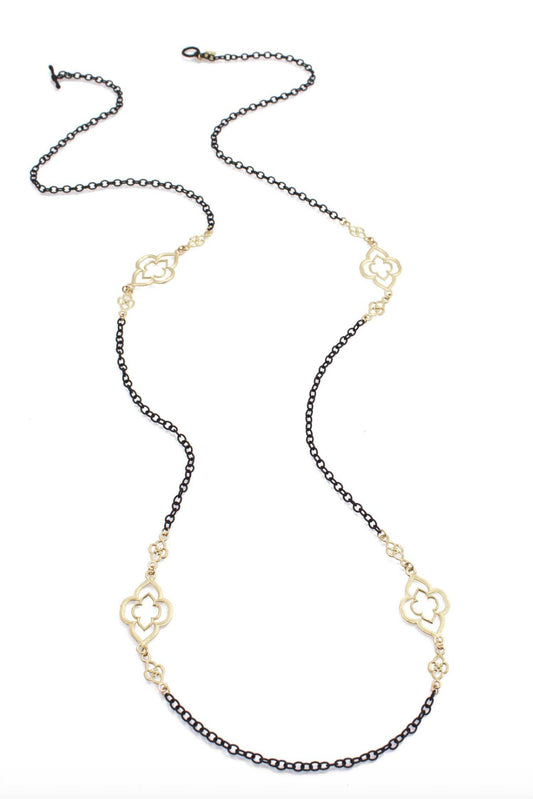 Armenta - Women's Old World Heraldry Scroll Station Cable Chain Necklace - Rack Hunt -