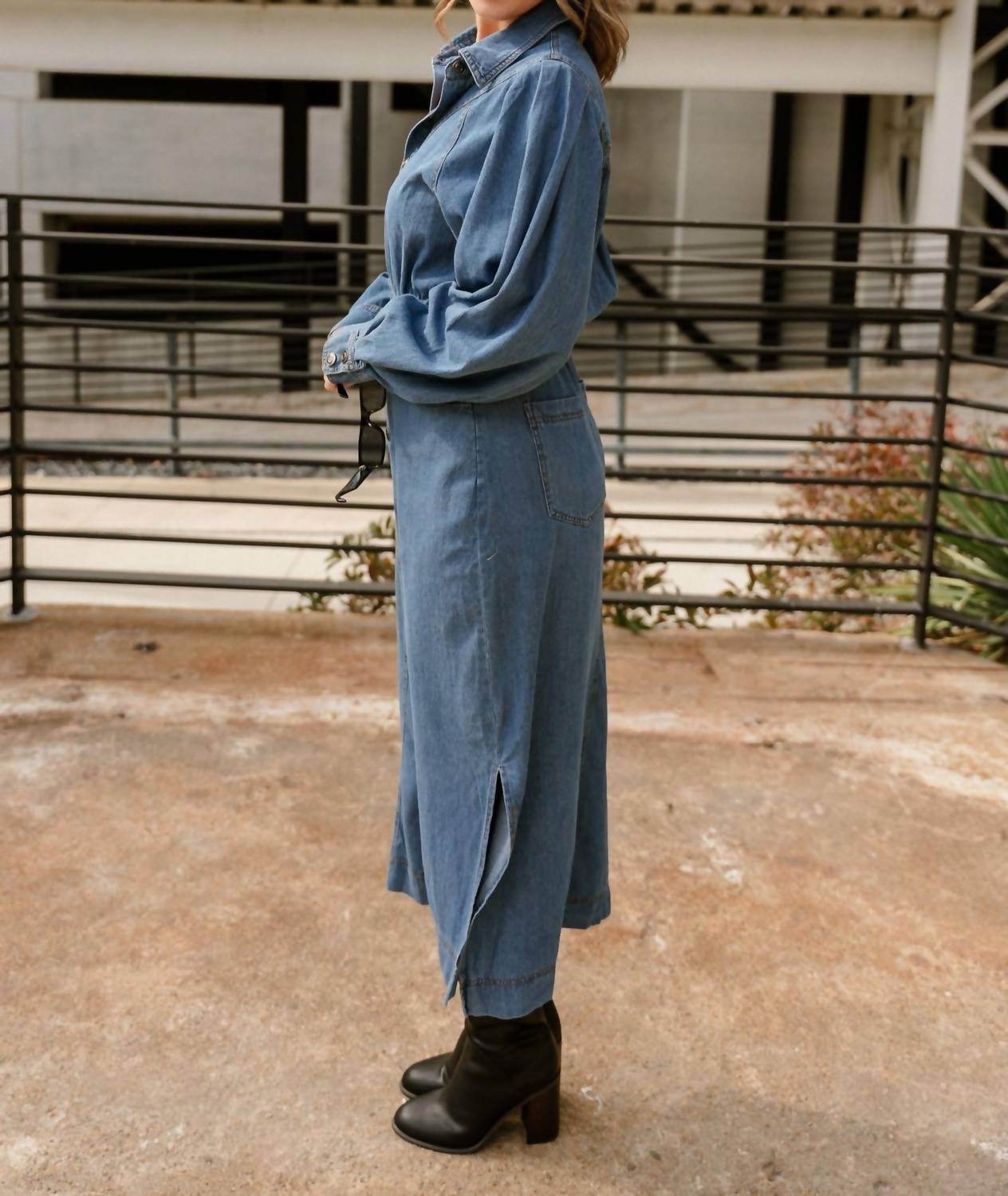 How Very Loved - Tianna Denim Midi Dress - Rack Hunt -