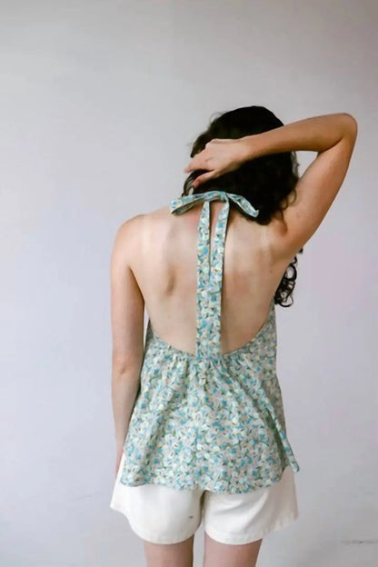 Kaarem - Daisy Floral Low Back Halter Top - Rack Hunt