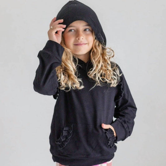 Girl's Ruffle Hoodie