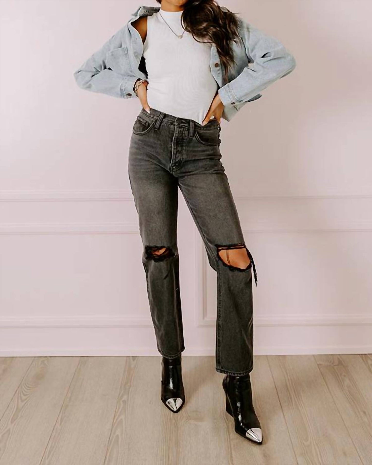 Jackson High Waist Distressed Jeans