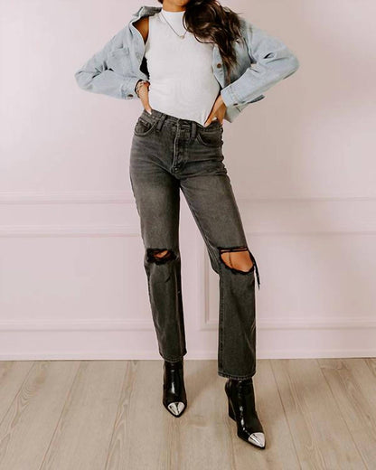 Jackson High Waist Distressed Jeans