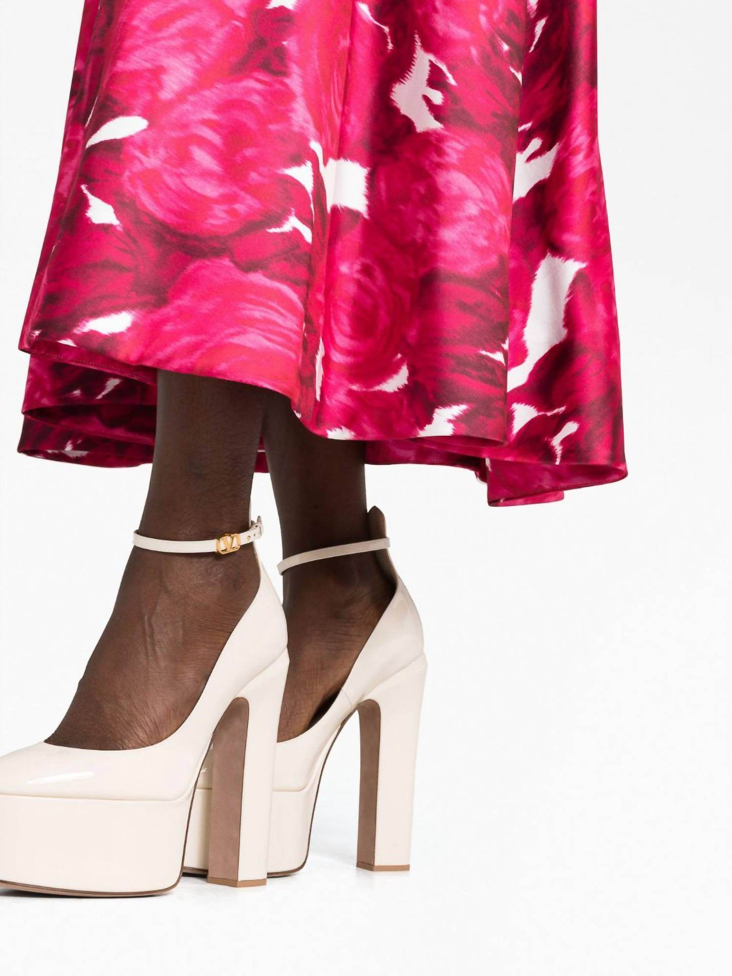 Valentino - Rose Moire Midi Skirt - Rack Hunt