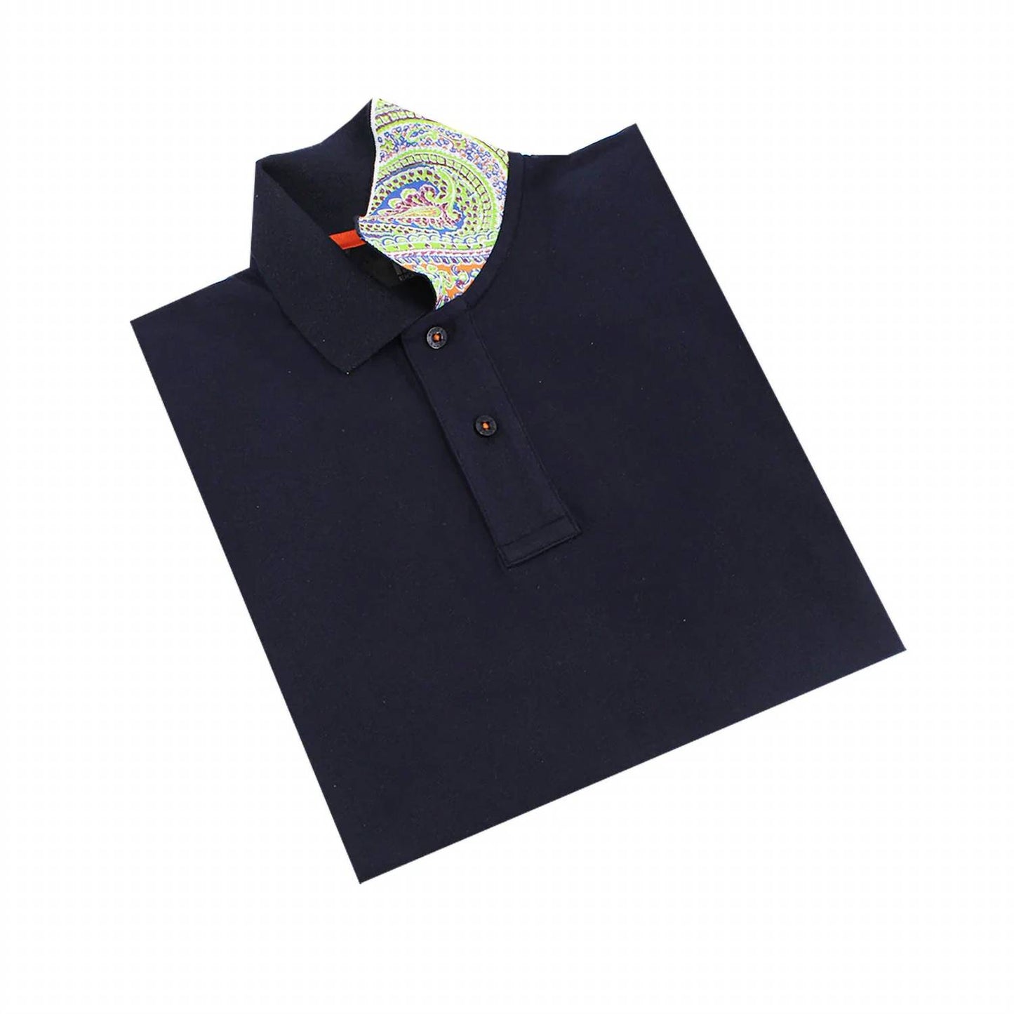 Double Sided Multi Colored Paisley Print Collar Polo