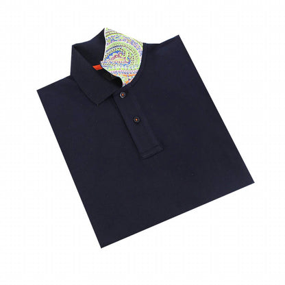 Double Sided Multi Colored Paisley Print Collar Polo