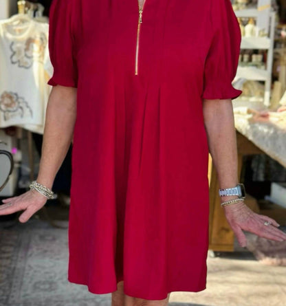 Front Zip Darts Dress