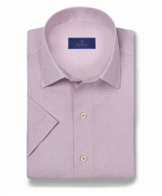 David Donahue - Men's Berry Micro Print Short Sleeve Shirt - Rack Hunt