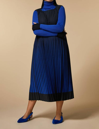Danzare Pleated Crepe Maxi Tank Dress