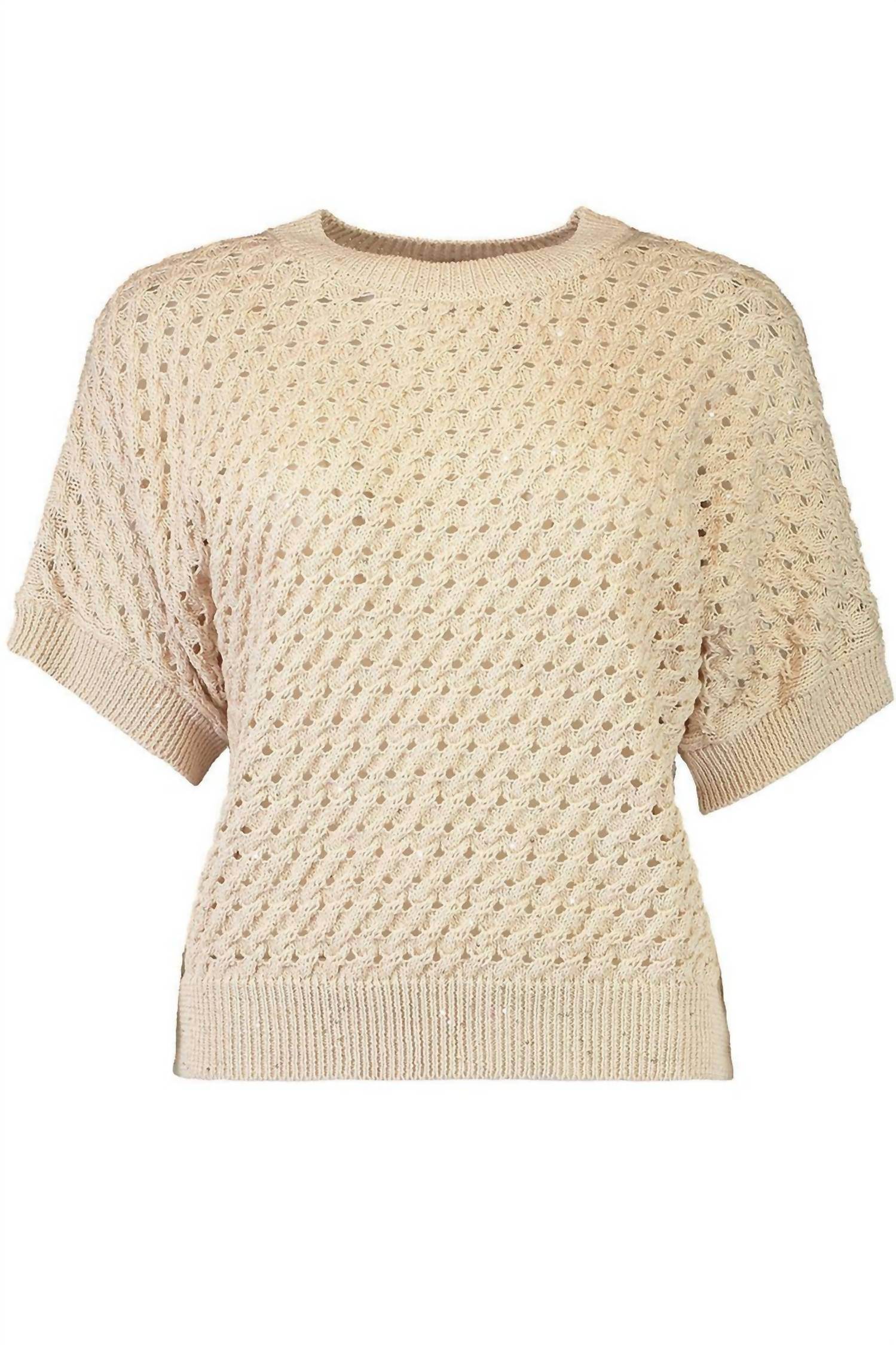 PESERICO - Short Sleeve Knit Cotton Sweater - Rack Hunt -