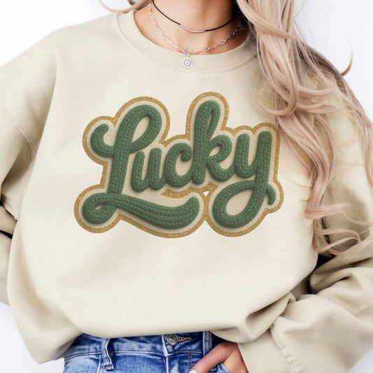 St. Patrick's Day Yarn Knitted Sweatshirt