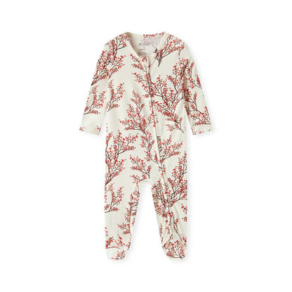 Kid's Organic Cotton Stretch Zip Footed Romper