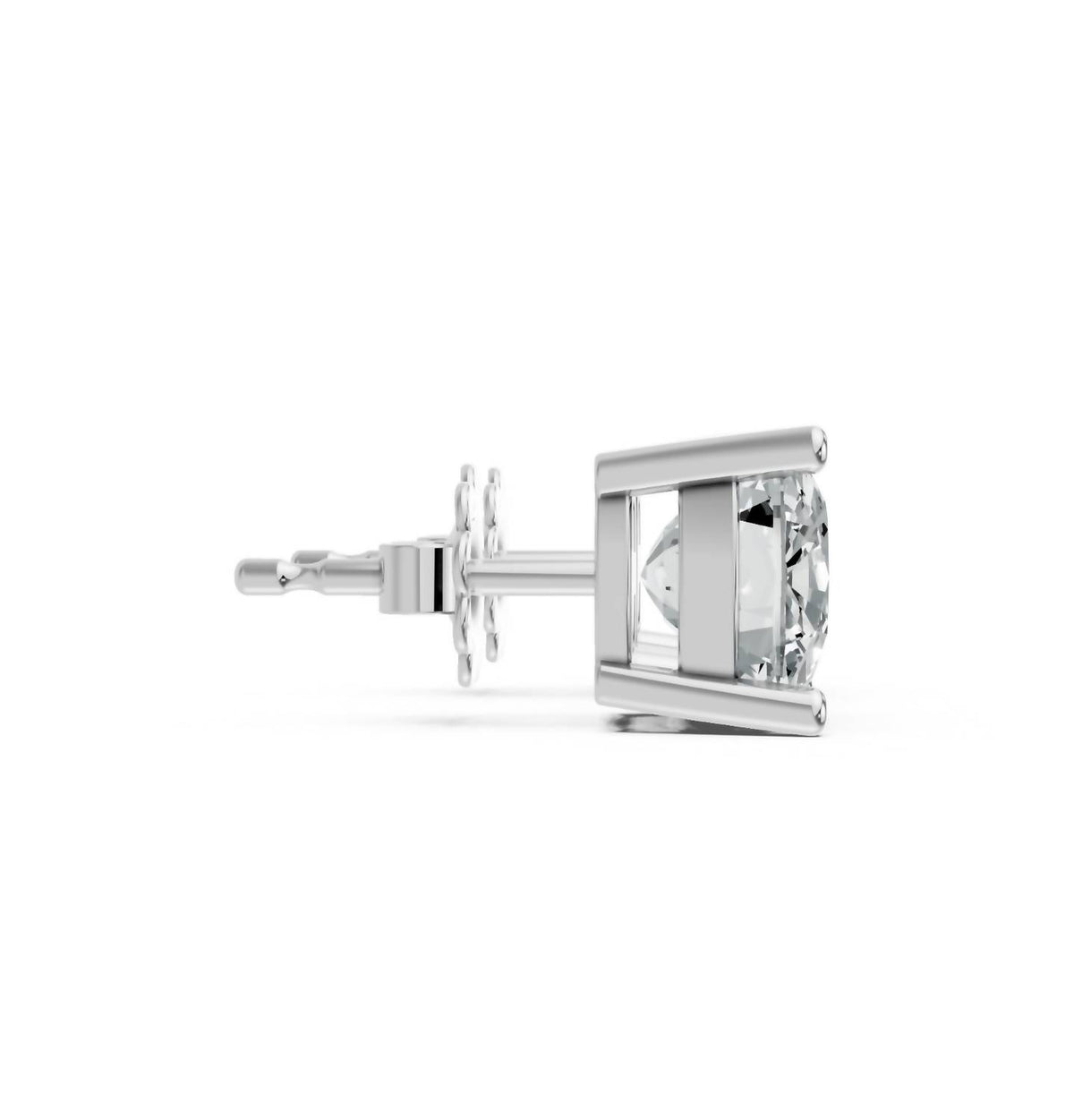 Women's Cushion Shape 4 Prong Push Back Studs