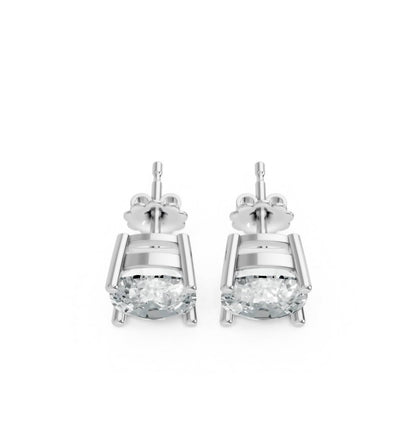 Women's Cushion Shape 4 Prong Push Back Studs