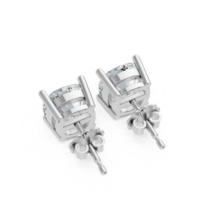 Women's Cushion Shape 4 Prong Push Back Studs