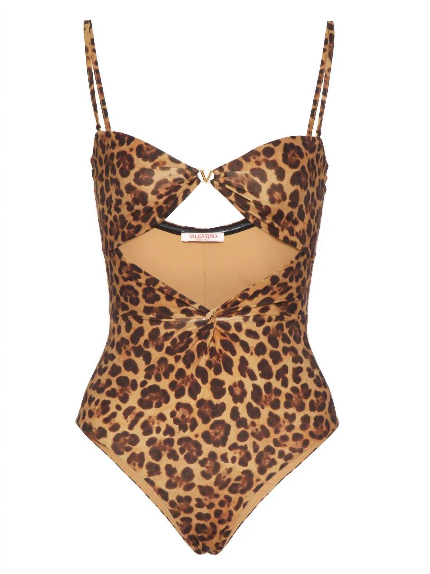 Valentino - Animalier Leopard Cutout Swimsuit - Rack Hunt -