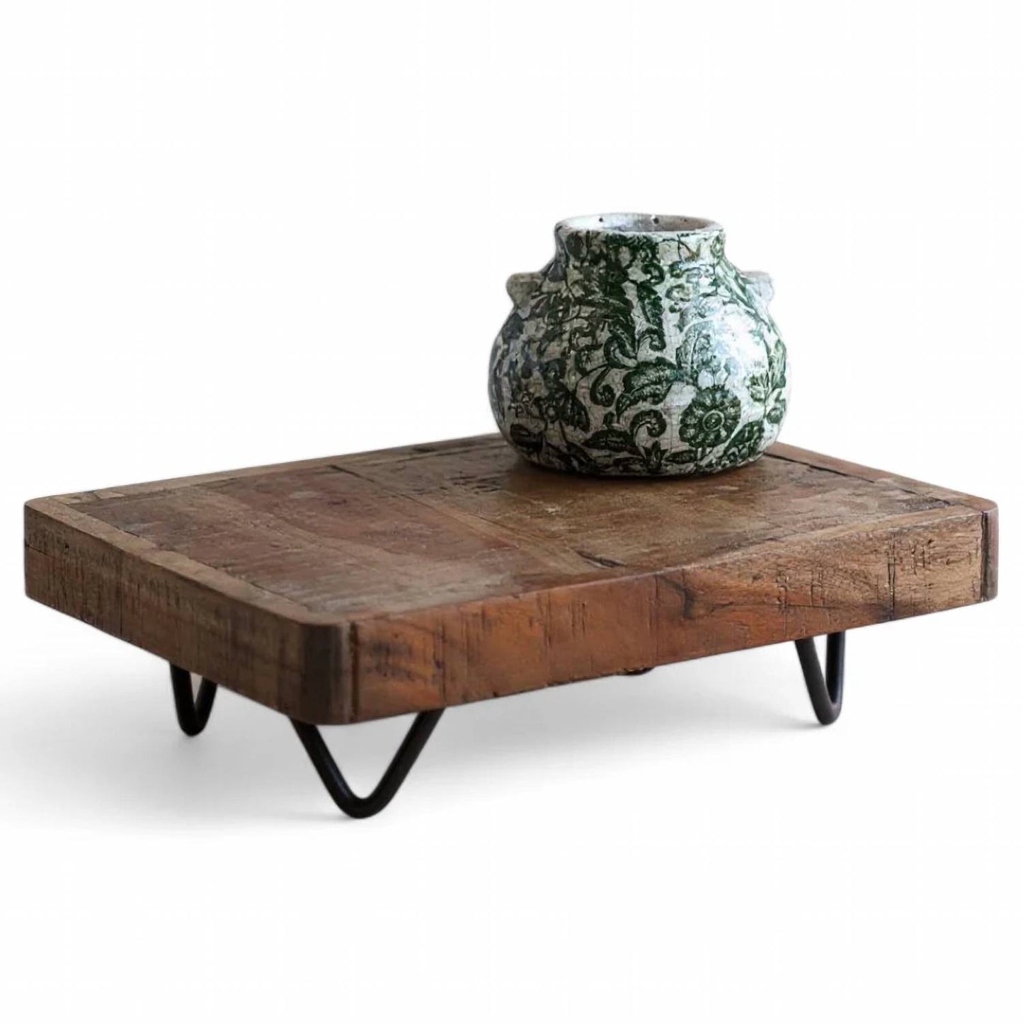 Wood Display Riser With Hairpin Legs