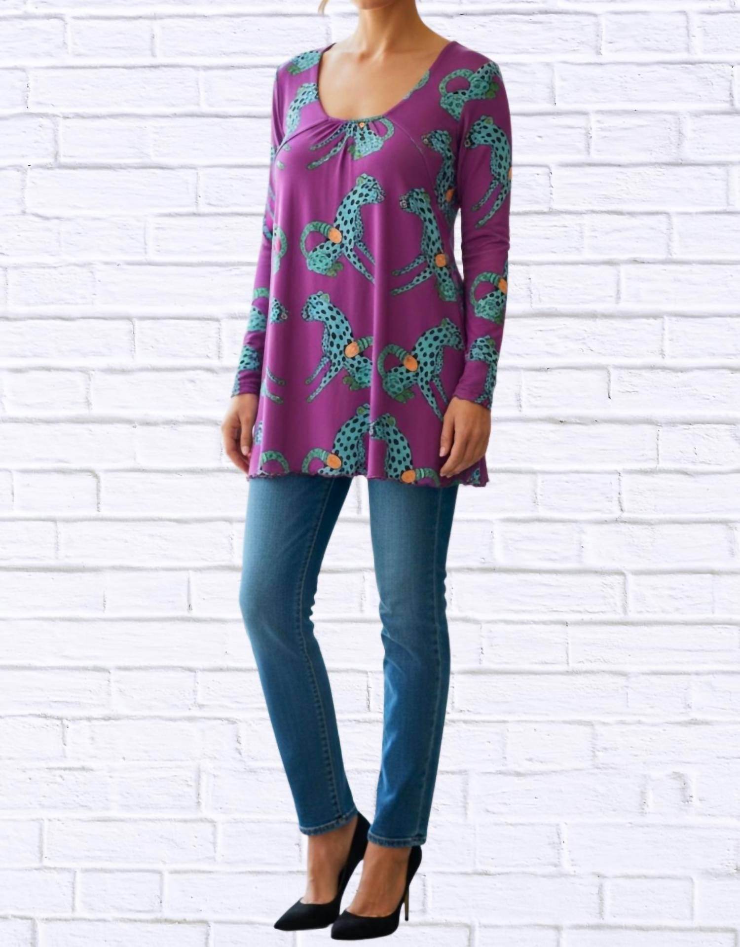 Diva USA - Sibella Pleated Front Long Sleeve Blouse - Rack Hunt -