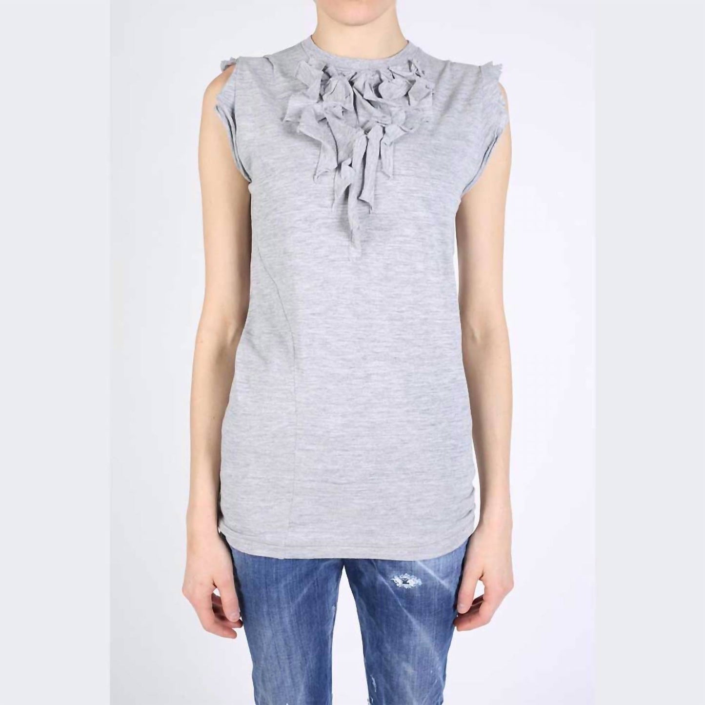 Women's Ruffled Trim Cotton T-shirt