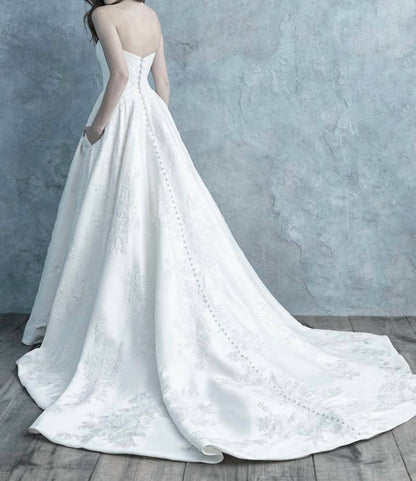 Allure Bridals Women's Lace Sequin Wedding Dress in Ivory - view 2