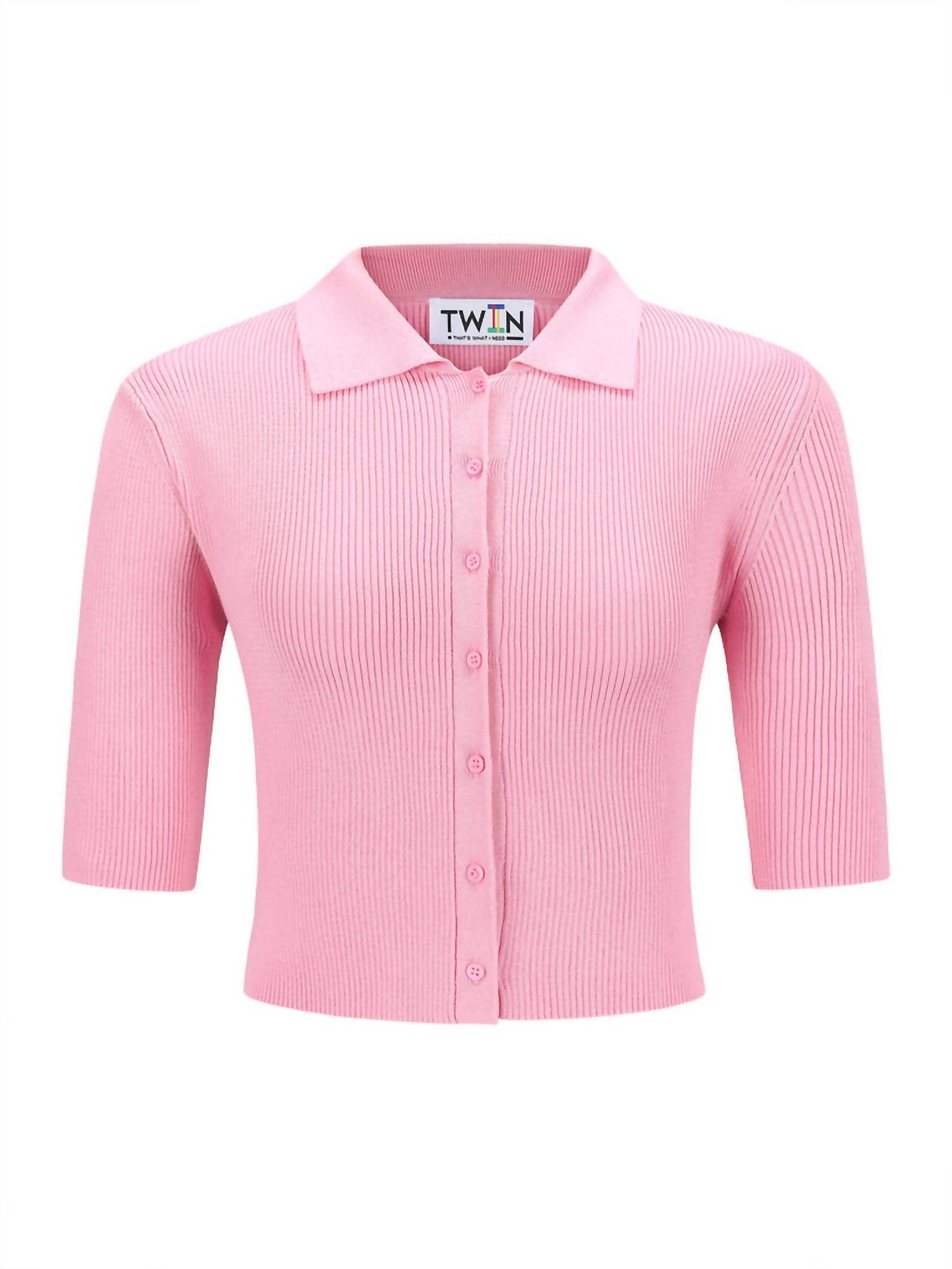 T.W.I.N. That’s What I Need - CROPPED COLLARED TEE - Rack Hunt -