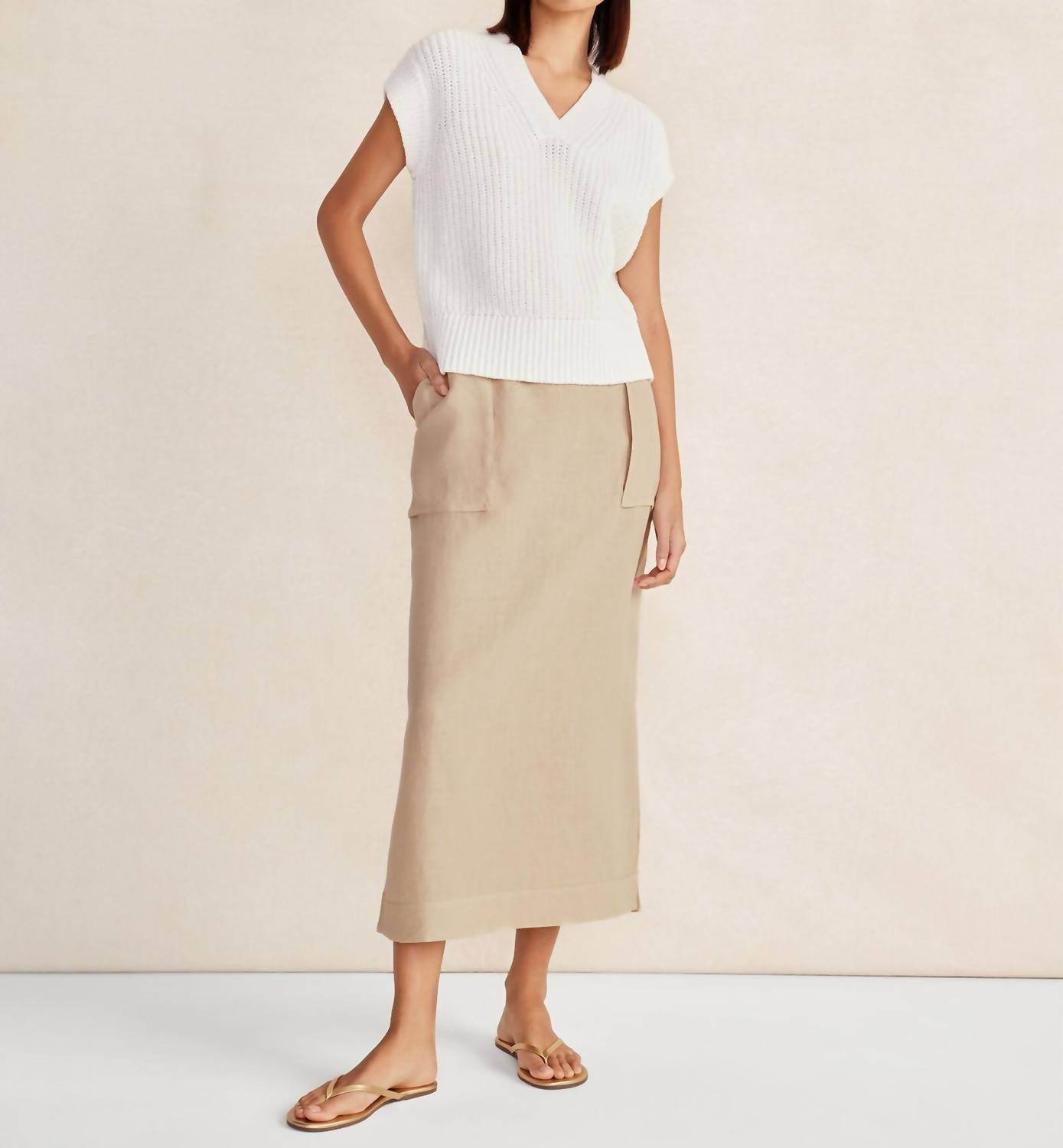 Haven Well Within - Linen Cargo Skirt - Rack Hunt -
