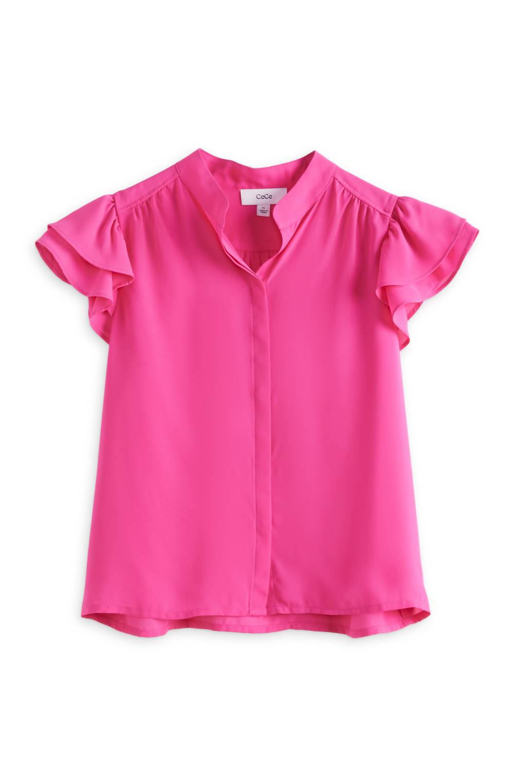 Women's Double Flutter Short Sleeve Blouse