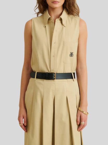 Elena Sleeveless Button Down Top