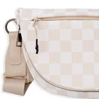 Women's Checkered Nylon Fanny Pack Sling Bags