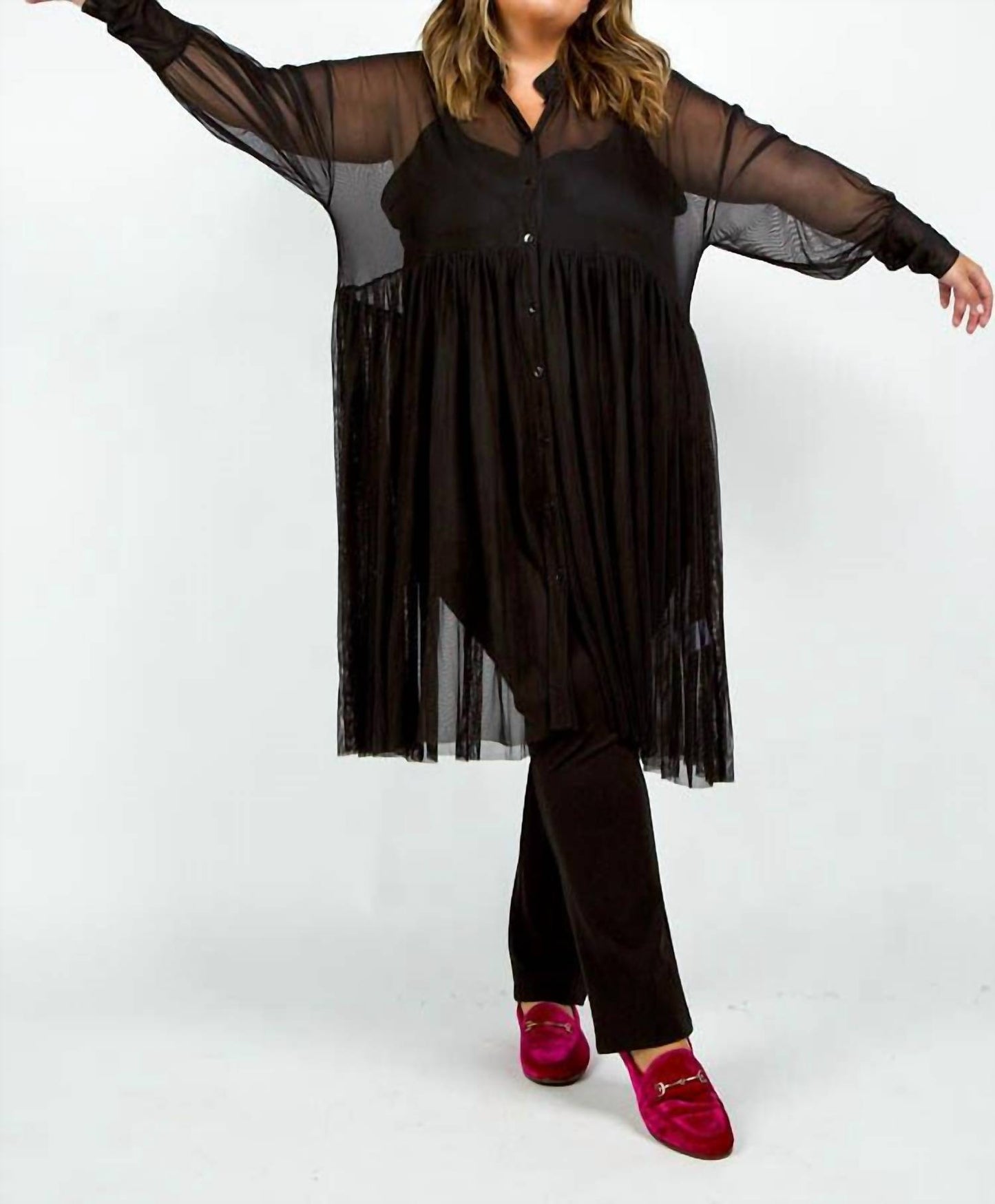 Mesh Tulle Dress - Plus