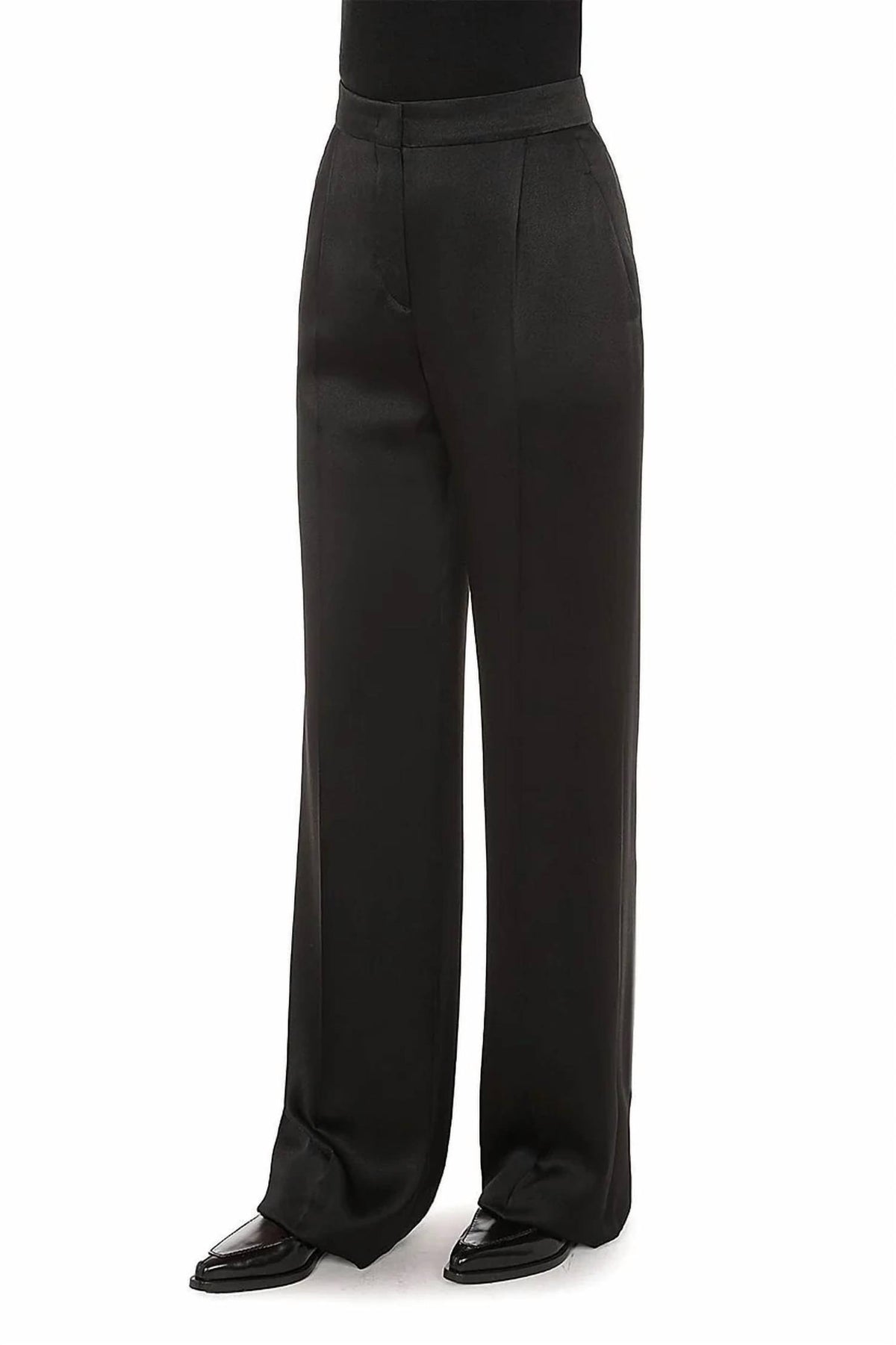 Flat Front Satin Trouser