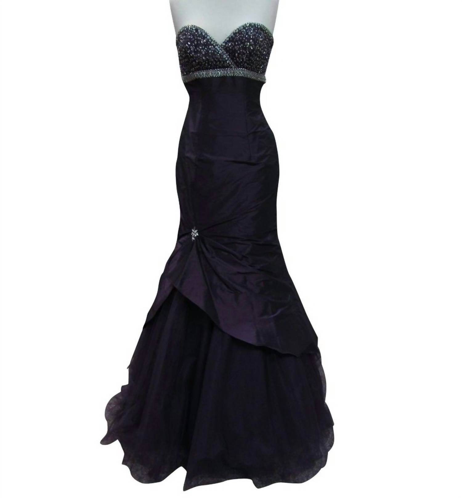 Precious Formals - Strapless Sweetheart Neck Beaded Gown - Rack Hunt