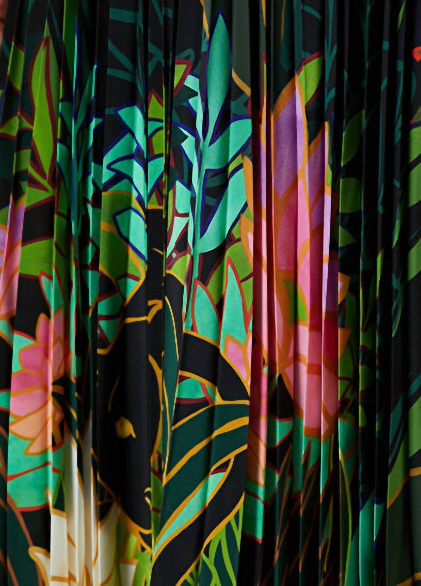 Valentino - Patterned Pleated Midi Silk Skirt - Rack Hunt