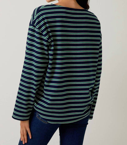 Stripe Boatneck Top